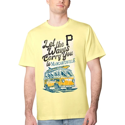 Men's Margaritaville Yellow Pittsburgh Pirates Bus Waves Graphic T-Shirt