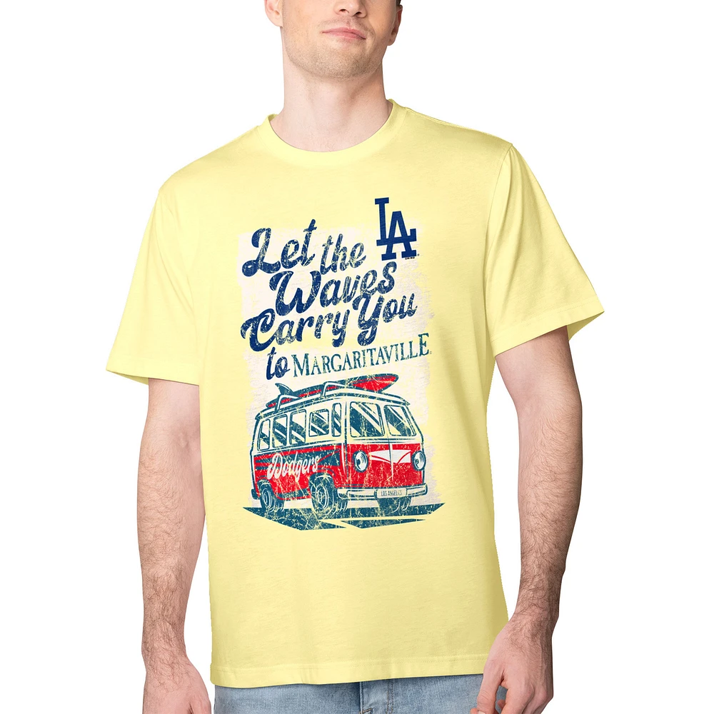 Men's Margaritaville Yellow Los Angeles Dodgers Bus Waves Graphic T-Shirt