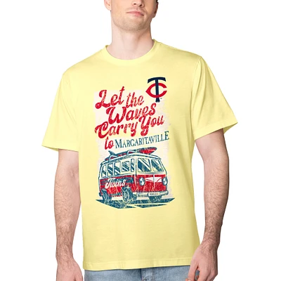 Men's Margaritaville Yellow Minnesota Twins Bus Waves Graphic T-Shirt