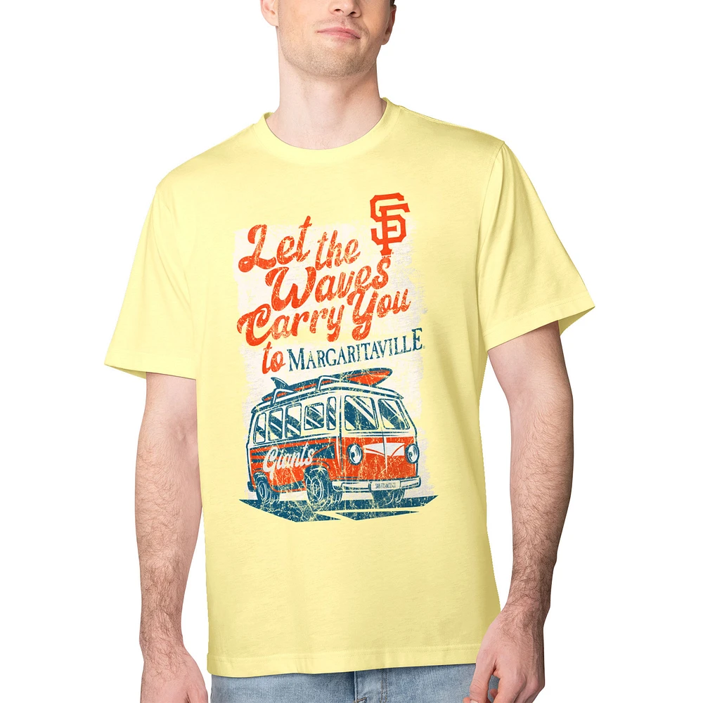 Men's Margaritaville Yellow San Francisco Giants Bus Waves Graphic T-Shirt