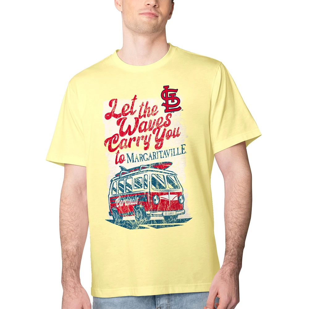 Men's Margaritaville Yellow St. Louis Cardinals Bus Waves Graphic T-Shirt