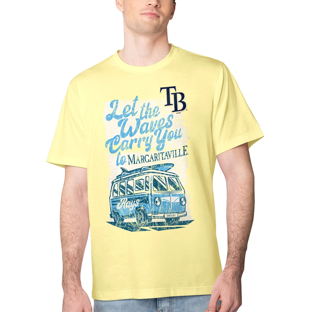 Men's Margaritaville Yellow Tampa Bay Rays Bus Waves Graphic T-Shirt