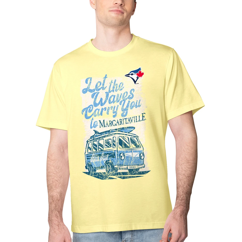 Men's Margaritaville Yellow Toronto Blue Jays Bus Waves Graphic T-Shirt