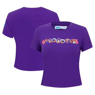 Women's Freeze Max Purple Mickey & Friends Babydoll Cropped T-Shirt