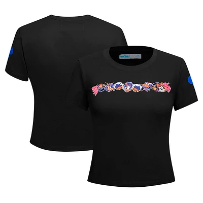 Women's Freeze Max Black Mickey & Friends Babydoll Cropped T-Shirt