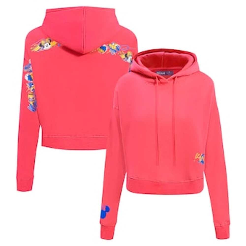 Women's Freeze Max Pink Mickey & Friends Minnie and Daisy Cropped Pullover Hoodie