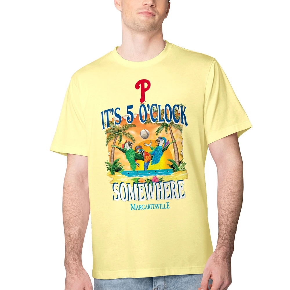 Men's Margaritaville Yellow Philadelphia Phillies Five O'Clock Graphic T-Shirt