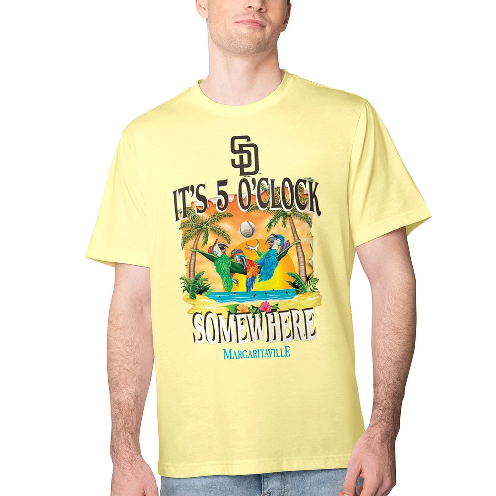 Men's Margaritaville Yellow San Diego Padres Five O'Clock Graphic T-Shirt