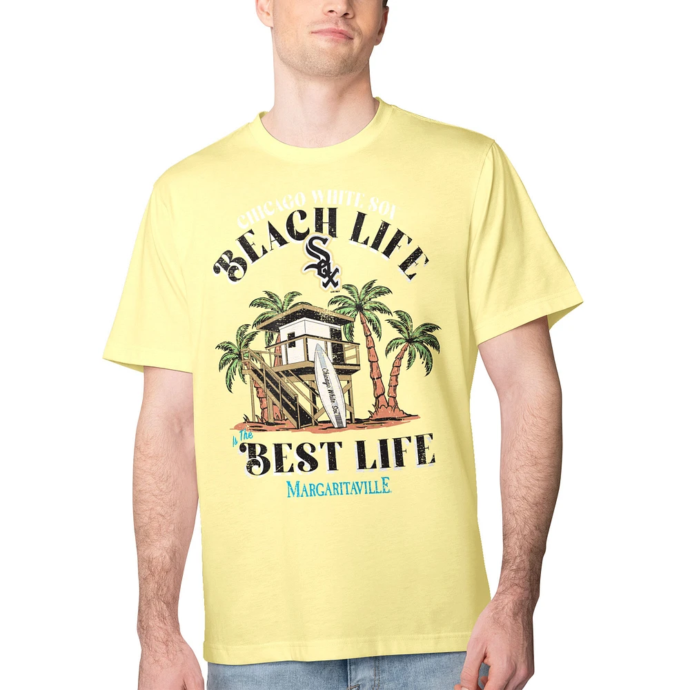 Men's Margaritaville Yellow Chicago White Sox Beach Hut Graphic T-Shirt
