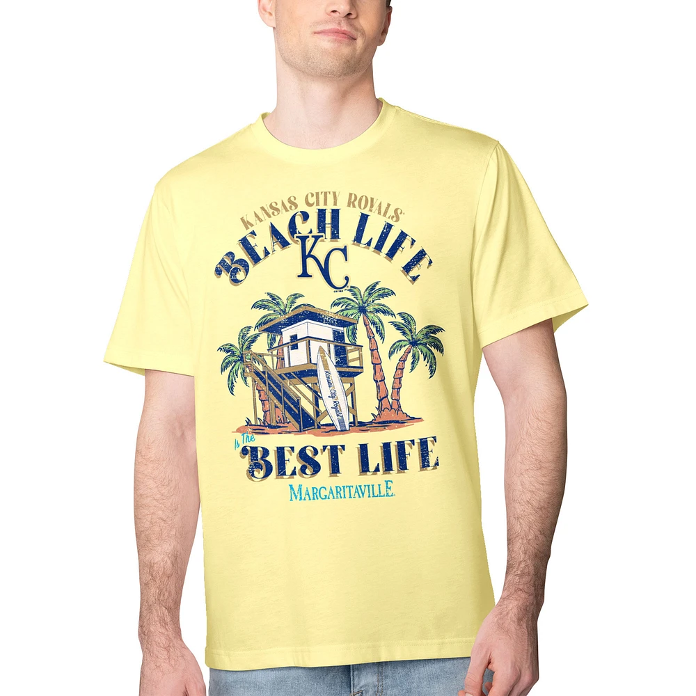 Men's Margaritaville Yellow Kansas City Royals Beach Hut Graphic T-Shirt