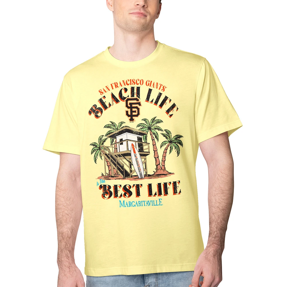Men's Margaritaville Yellow San Francisco Giants Beach Hut Graphic T-Shirt