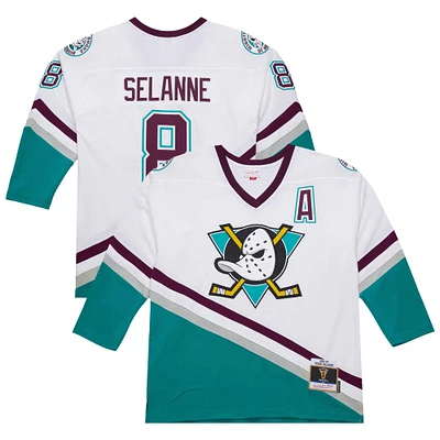 Men's Teemu Selanne White Anaheim Ducks 1996-97 Power Play Jersey