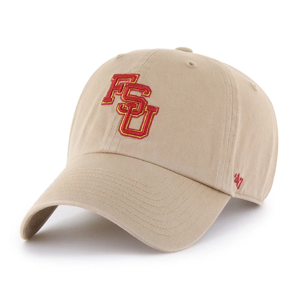 Men's '47 Khaki Florida State Seminoles Vault Clean Up Adjustable Hat