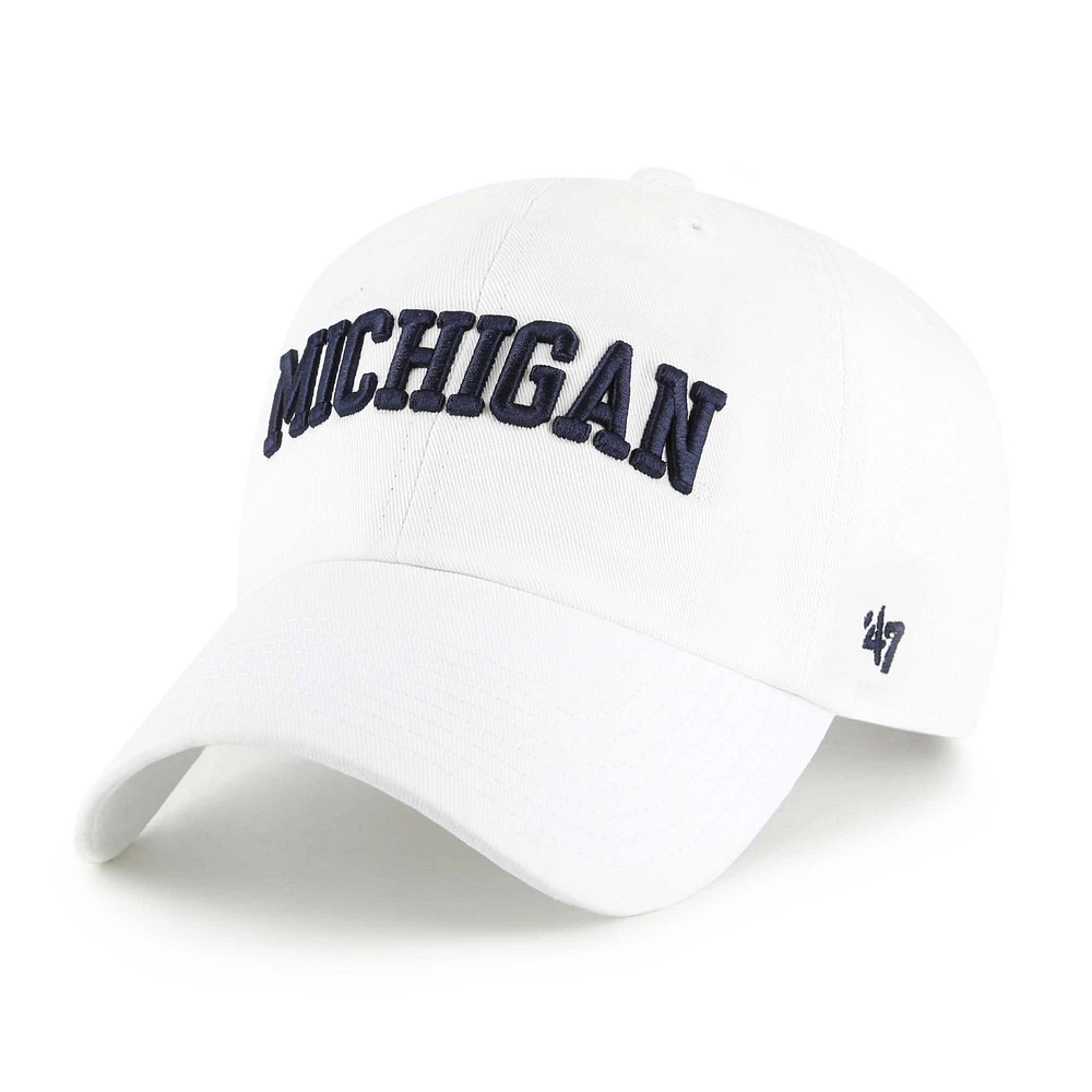 Men's '47 White Michigan Wolverines Clean Up Adjustable Hat