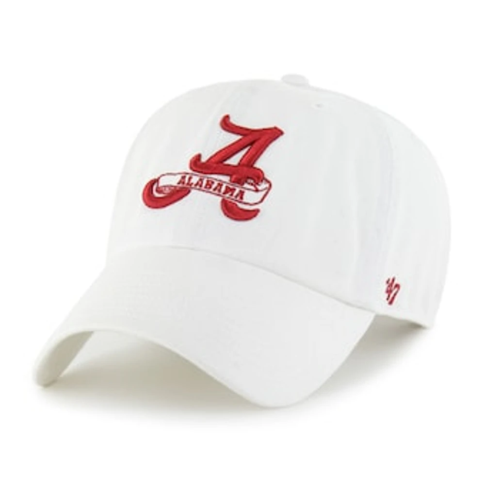 Men's '47 White Alabama Crimson Tide Vault Clean Up Adjustable Hat
