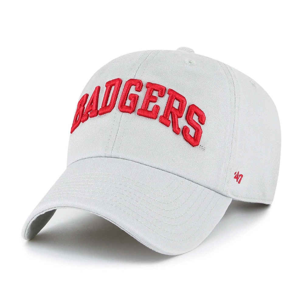 Men's '47 Gray Wisconsin Badgers Vault Clean Up Adjustable Hat