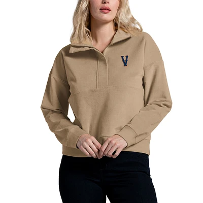 Women's League Collegiate Wear Tan Virginia Cavaliers Vintage Stretch Cord Half-Zip Sweatshirt