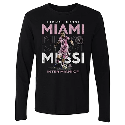 Men's 500 Level Lionel Messi Black Inter Miami CF Long Sleeve T-Shirt