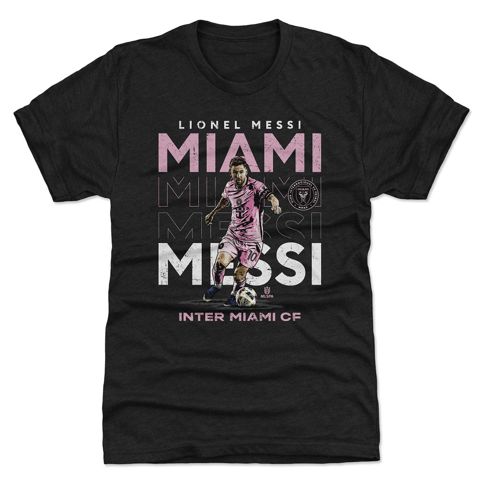 Men's 500 Level Lionel Messi Black Inter Miami CF Premium Tri-Blend T-Shirt