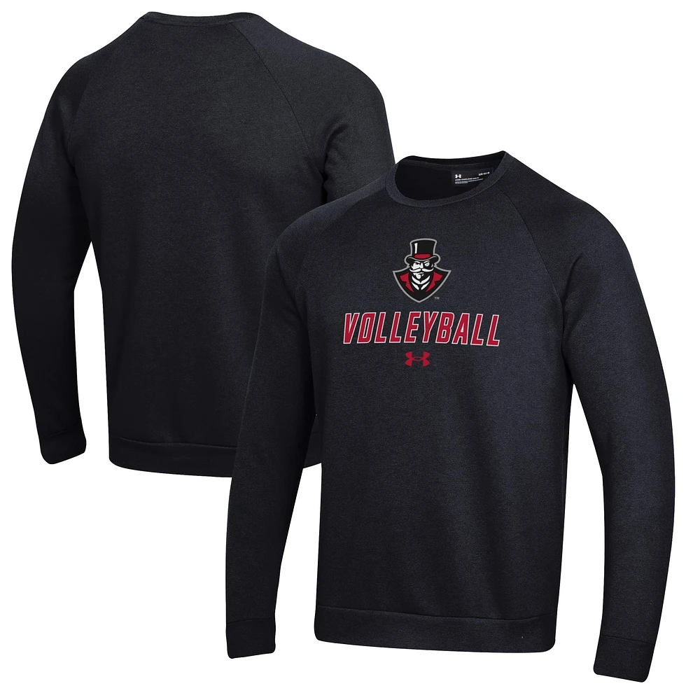 Men's Under Armour Austin Peay State Governors Volleyball Rival Fleece Raglan Pullover Sweatshirt