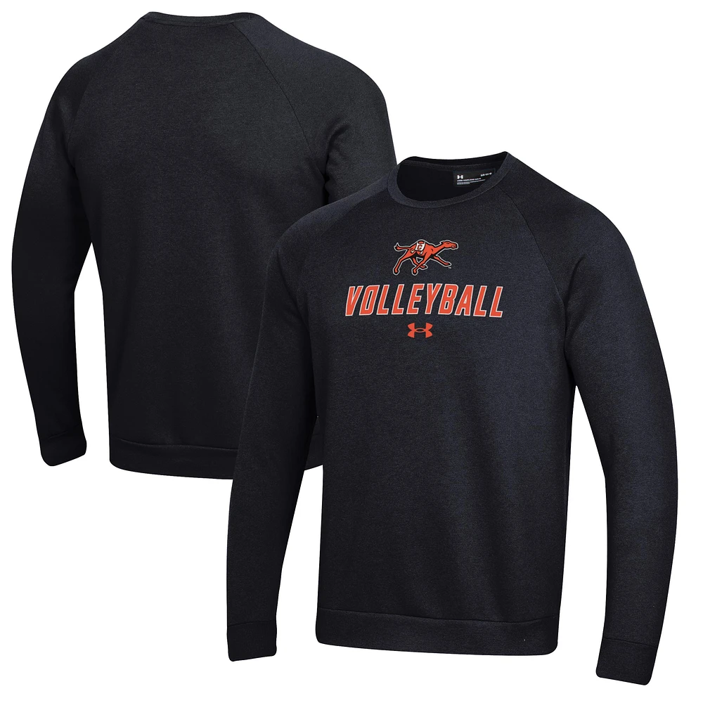 Men's Under Armour Campbell Fighting Camels Volleyball Rival Fleece Raglan Pullover Sweatshirt