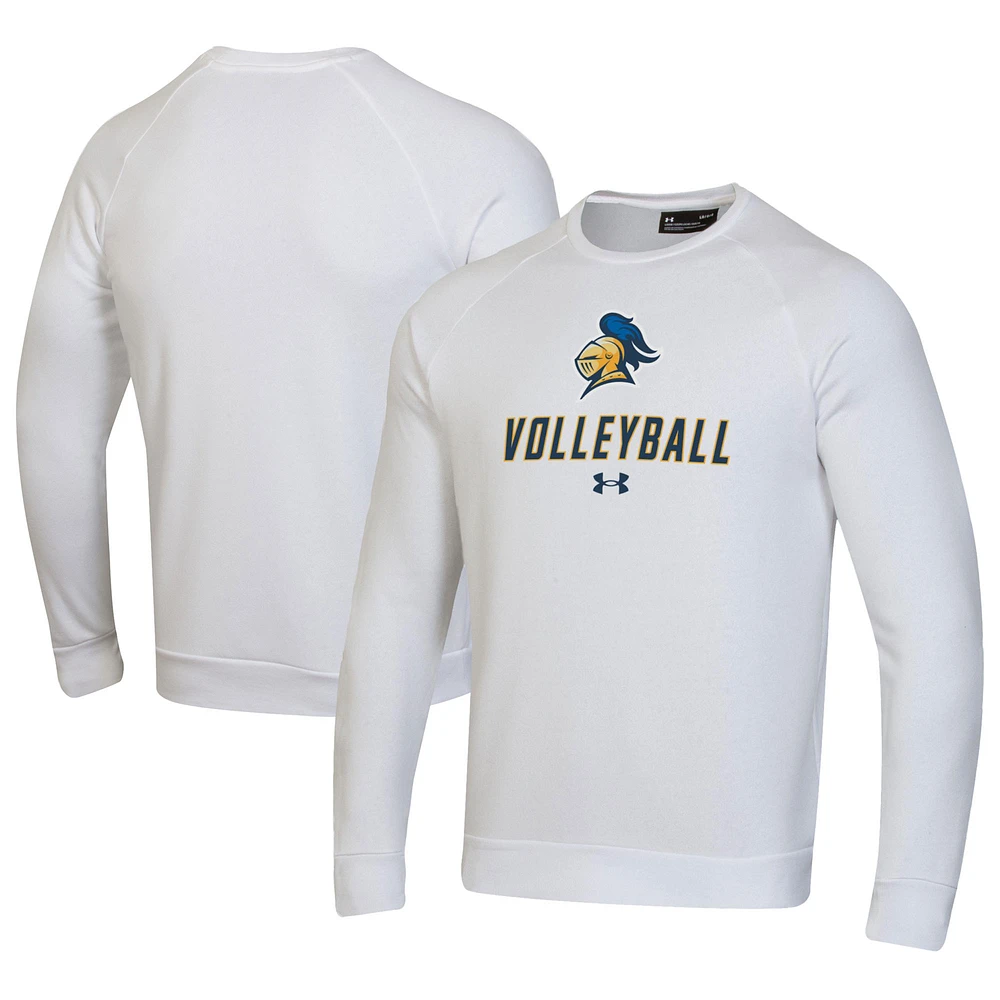 Men's Under Armour White Carleton Knights Volleyball Rival Fleece Raglan Pullover Sweatshirt