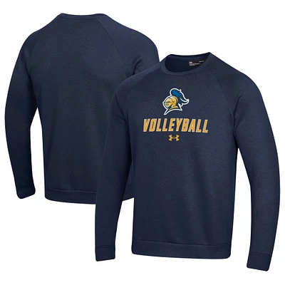 Men's Under Armour Navy Carleton Knights Volleyball Rival Fleece Raglan Pullover Sweatshirt