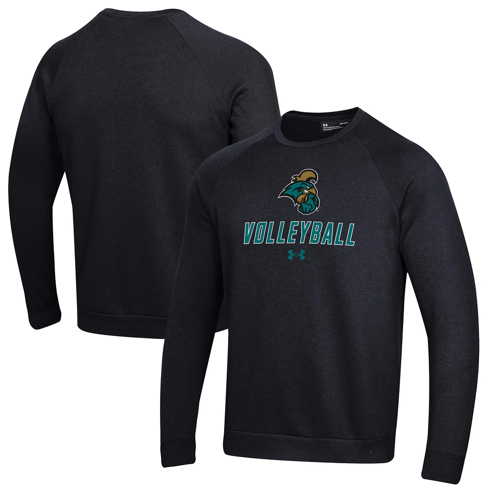 Men's Under Armour Coastal Carolina Chanticleers Volleyball Rival Fleece Raglan Pullover Sweatshirt