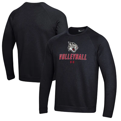 Men's Under Armour Davidson Wildcats Volleyball Rival Fleece Raglan Pullover Sweatshirt