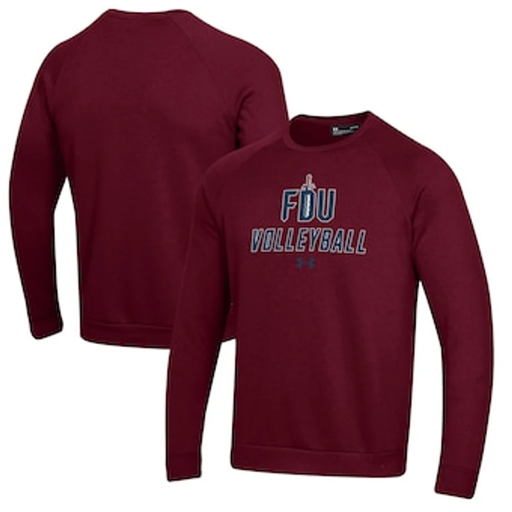 Men's Under Armour Fairleigh Dickinson Knights Volleyball Rival Fleece Raglan Pullover Sweatshirt