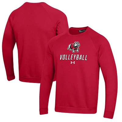 Men's Under Armour Scarlet Gardner-Webb Bulldogs Volleyball Rival Fleece Raglan Pullover Sweatshirt