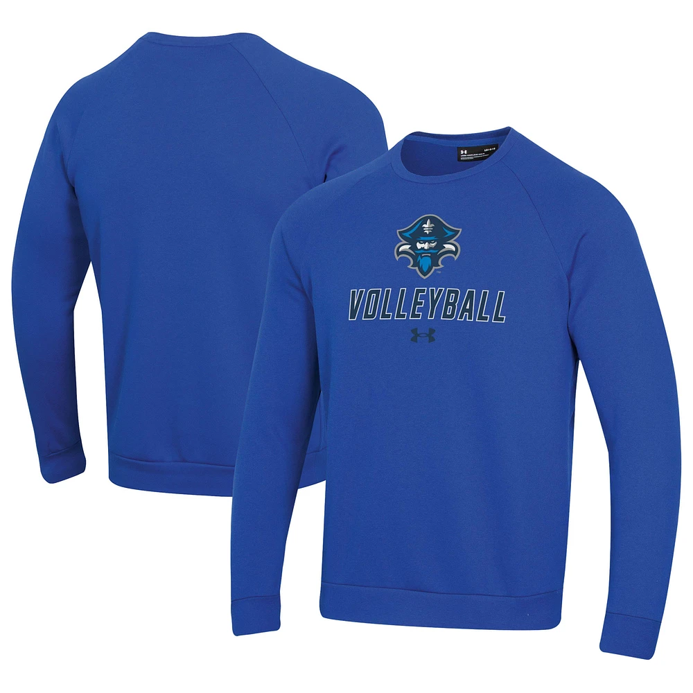 Men's Under Armour New Orleans Privateers Volleyball Rival Fleece Raglan Pullover Sweatshirt