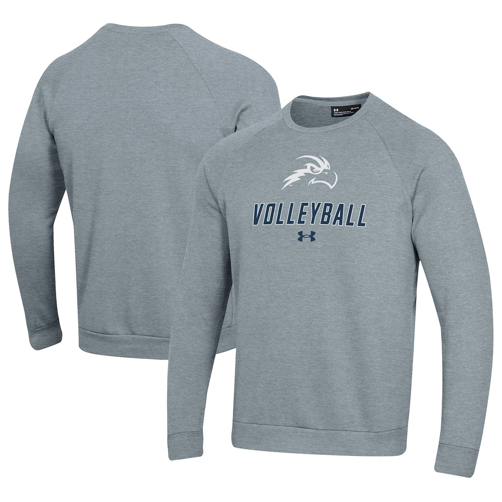 Men's Under Armour Gray UNF Ospreys Volleyball Rival Fleece Raglan Pullover Sweatshirt