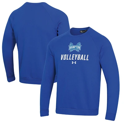 Men's Under Armour Royal Hampton Pirates Volleyball Rival Fleece Raglan Pullover Sweatshirt