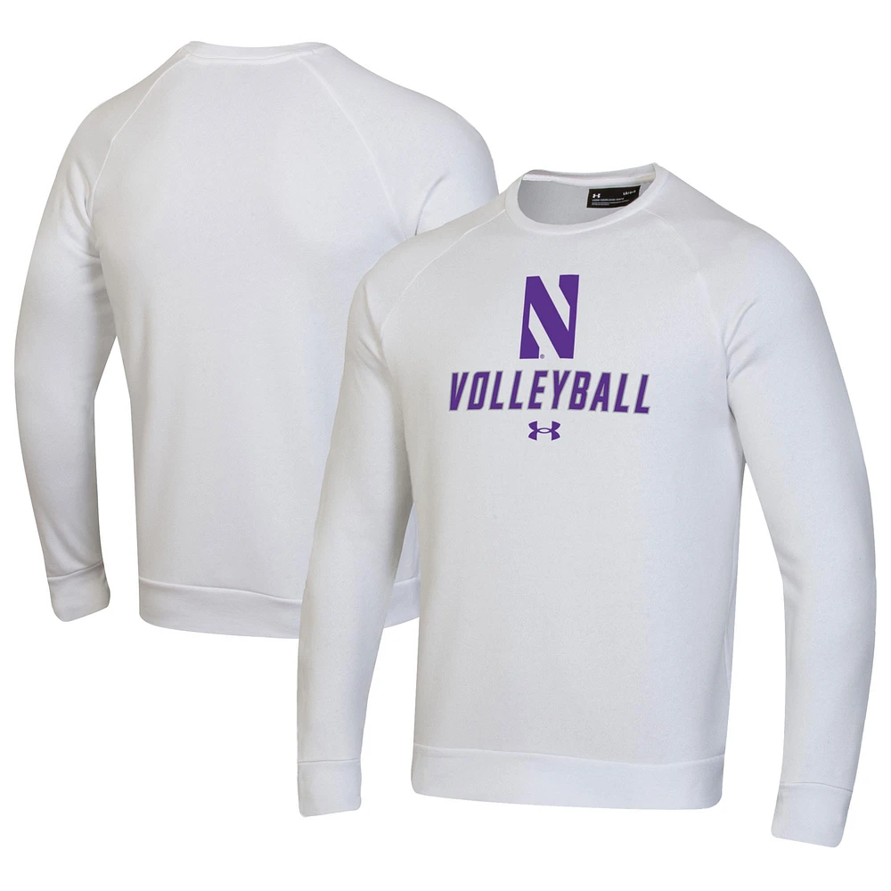 Men's Under Armour Northwestern Wildcats Volleyball Rival Fleece Raglan Pullover Sweatshirt