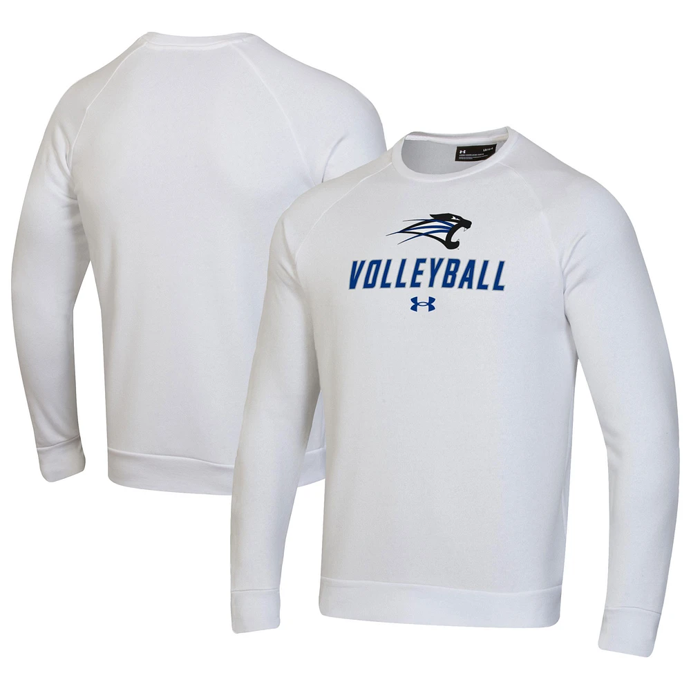 Men's Under Armour White Saint Francis Cougars Volleyball Rival Fleece Raglan Pullover Sweatshirt