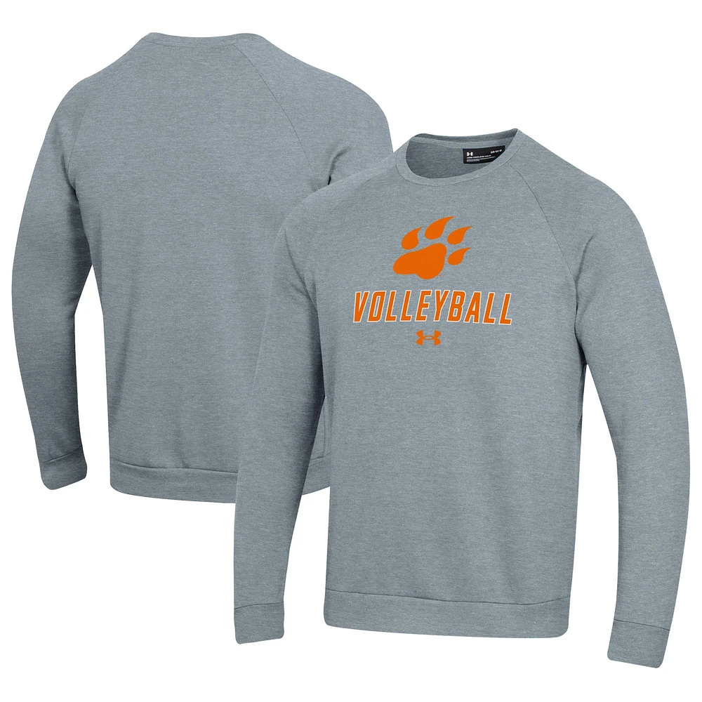 Men's Under Armour Gray Sam Houston State Bearkats Volleyball Rival Fleece Raglan Pullover Sweatshirt
