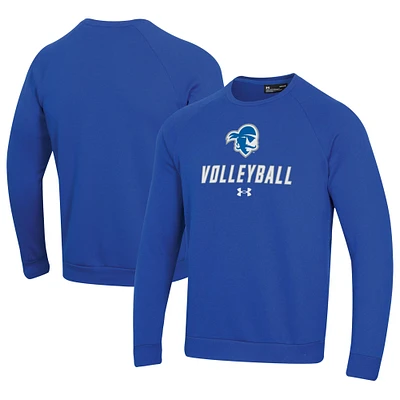 Men's Under Armour Seton Hall Pirates Volleyball Rival Fleece Raglan Pullover Sweatshirt
