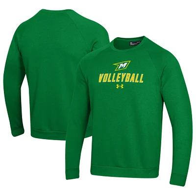 Men's Under Armour McDaniel Green Terror Volleyball Rival Fleece Raglan Pullover Sweatshirt