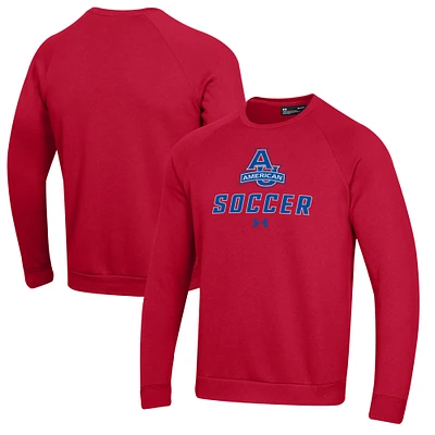 Men's Under Armour American University Eagles Soccer Rival Fleece Raglan Pullover Sweatshirt