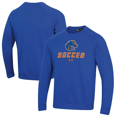 Men's Under Armour Royal Boise State Broncos Soccer Rival Fleece Raglan Pullover Sweatshirt