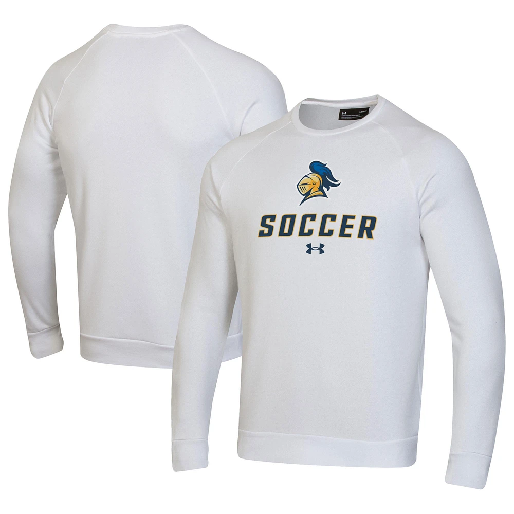 Men's Under Armour White Carleton Knights Soccer Rival Fleece Raglan Pullover Sweatshirt