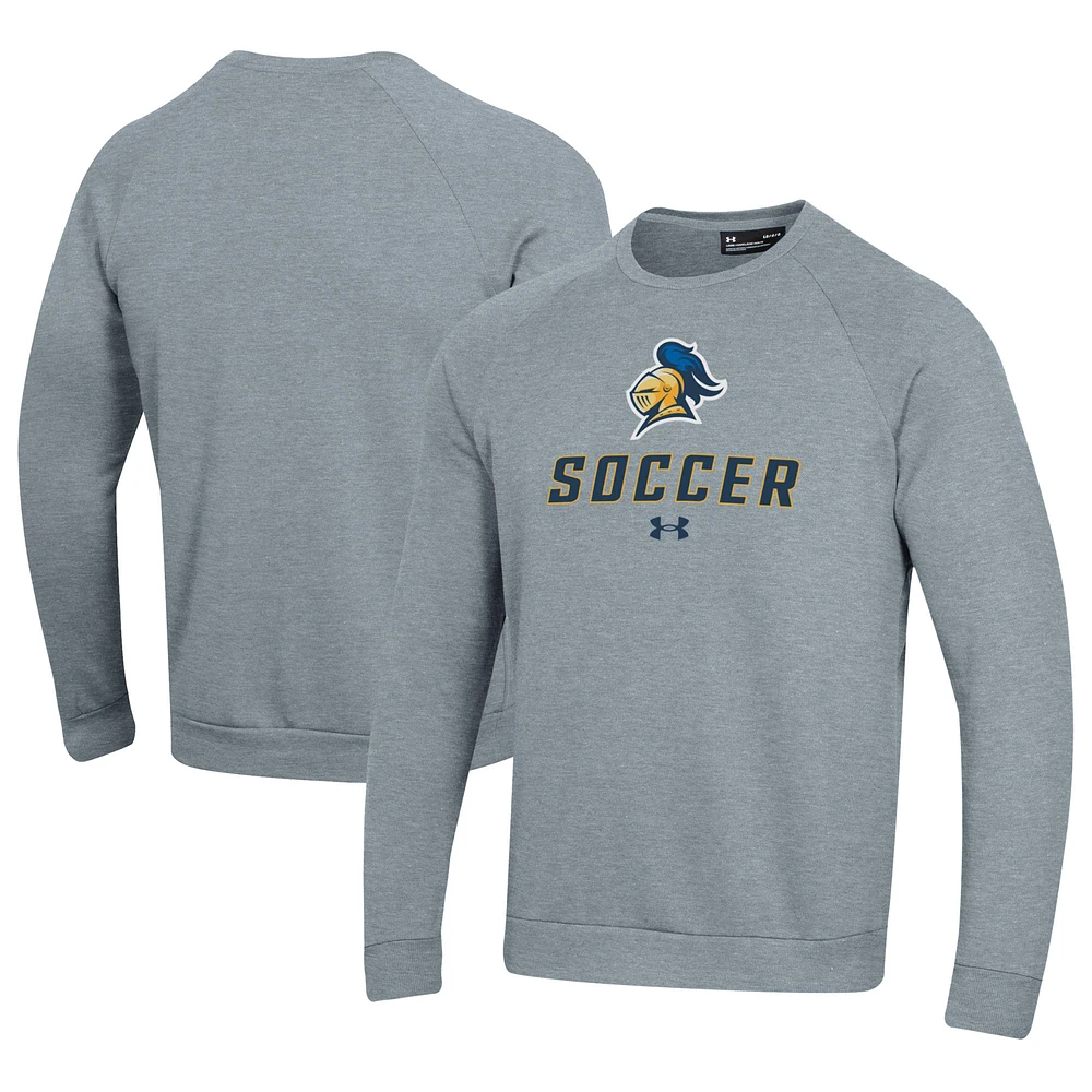 Men's Under Armour Gray Carleton Knights Soccer Rival Fleece Raglan Pullover Sweatshirt