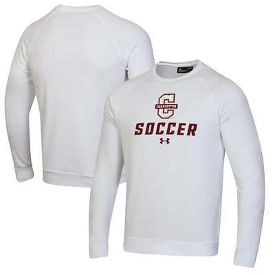 Men's Under Armour White Charleston Cougars Soccer Rival Fleece Raglan Pullover Sweatshirt