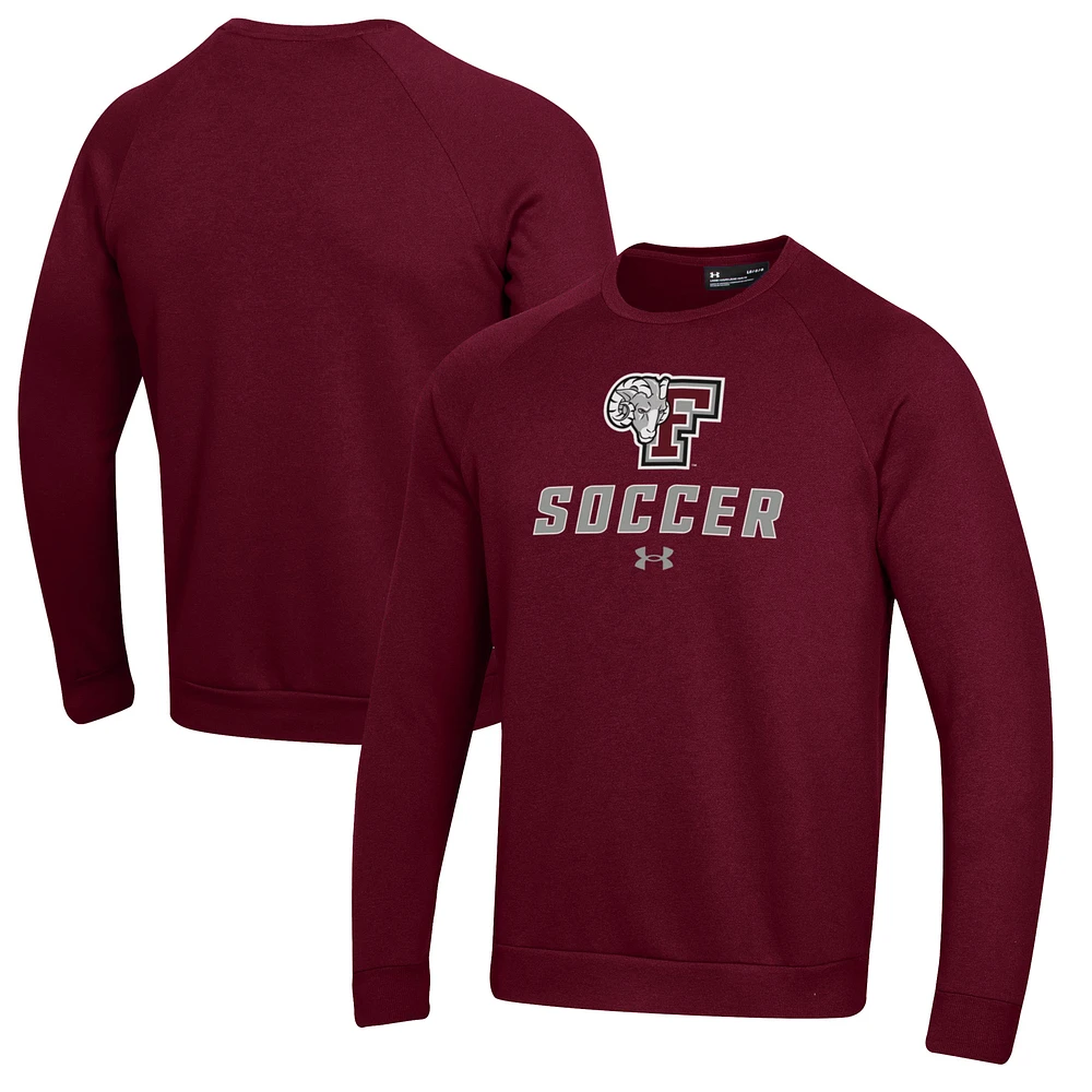 Men's Under Armour Maroon Fordham Rams Soccer Rival Fleece Raglan Pullover Sweatshirt