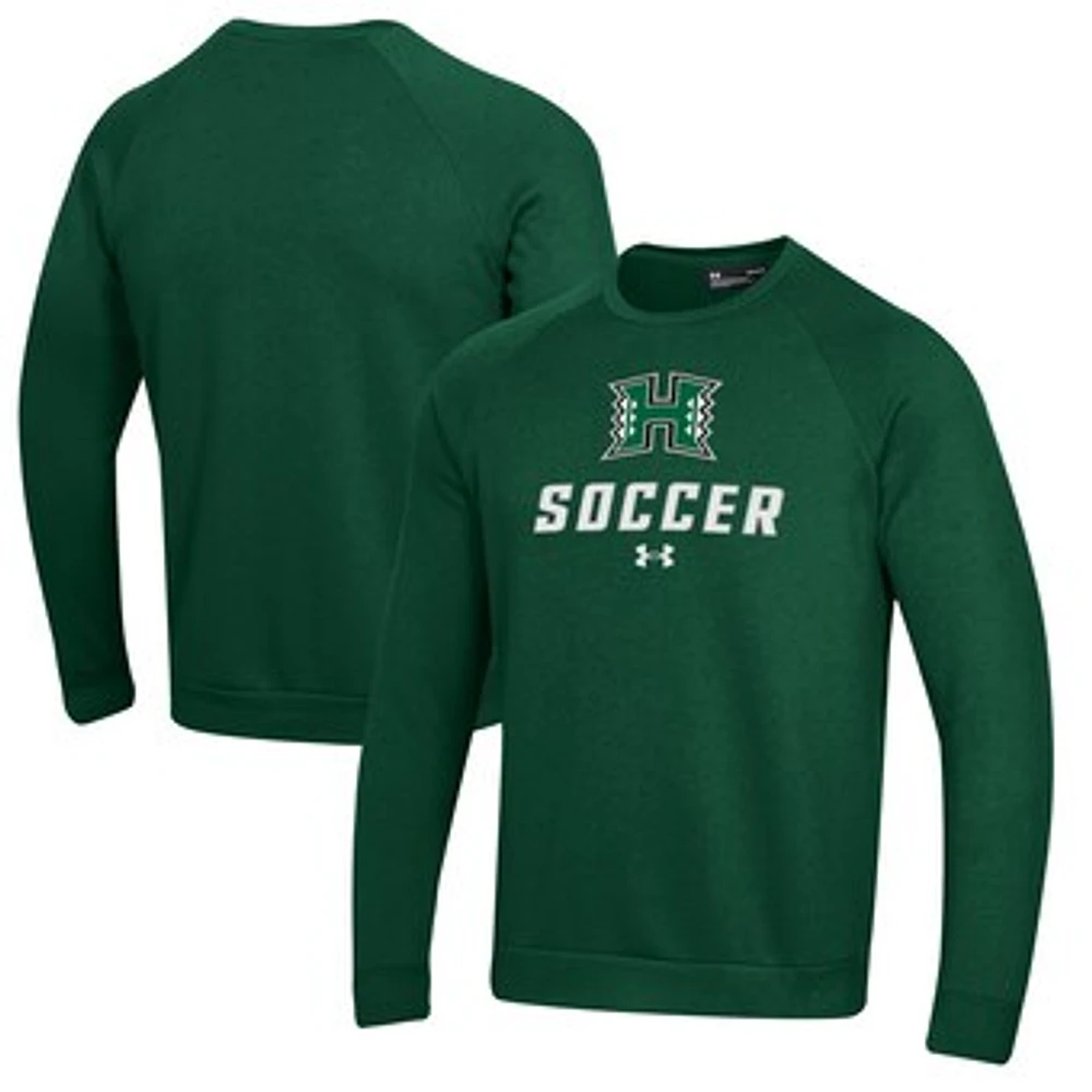 Men's Under Armour Hawaii Rainbow Warriors Soccer Rival Fleece Raglan Pullover Sweatshirt