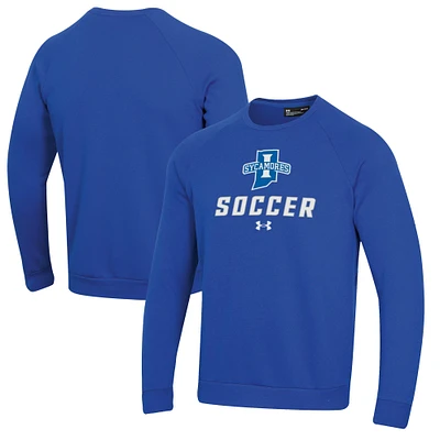 Men's Under Armour Royal Indiana State Sycamores Soccer Rival Fleece Raglan Pullover Sweatshirt