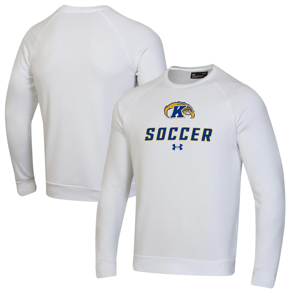 Men's Under Armour Kent State Golden Flashes Soccer Rival Fleece Raglan Pullover Sweatshirt