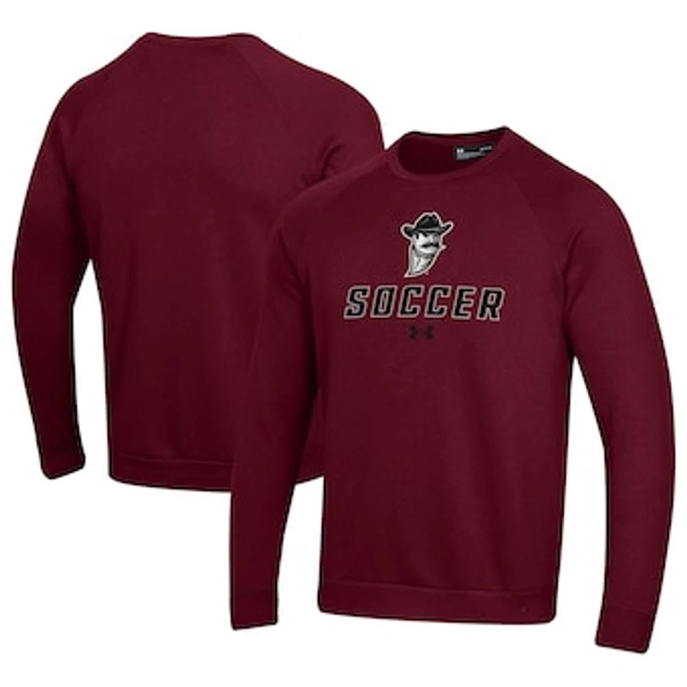 Men's Under Armour Crimson New Mexico State Aggies Soccer Rival Fleece Raglan Pullover Sweatshirt
