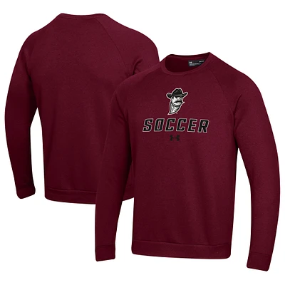 Men's Under Armour Crimson New Mexico State Aggies Soccer Rival Fleece Raglan Pullover Sweatshirt